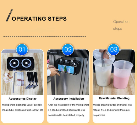 15-20L/H 304/316 Stainless Steel Ice Cream Making Machine 3 Flavor